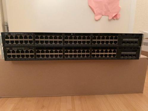 2 Cisco switch WS-C3650-48PS-L V03 Power over Ethernet (POE), Computers en Software, Netwerk switches, Gebruikt, Ophalen of Verzenden