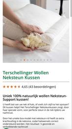 Terschellinger Wollen Neksteun Kussen - Nieuw, Huis en Inrichting, Ophalen, Eenpersoons, Wit, Nieuw