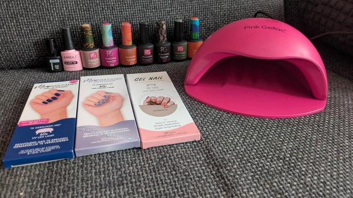 Pink Gellac ledlamp + 10 kleuren (complete set), Sieraden, Tassen en Uiterlijk, Uiterlijk | Cosmetica en Make-up, Zo goed als nieuw