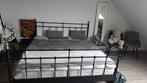 Tweepersoonsbed met lattenbodems, Huis en Inrichting, Slaapkamer | Bedden, Ophalen, Gebruikt, Zwart, Tweepersoons