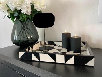 Diga Colmore Luxe deco plateau zwart/wit/grijs 46x36  Nieuw beschikbaar voor biedingen