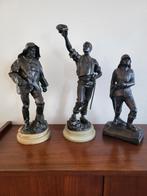 3 bronzen beelden brandweerman / mijnwerker, Antiek en Kunst, Antiek | Koper en Brons, Ophalen of Verzenden, Brons