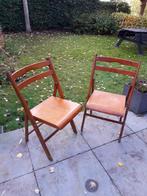 2 antieke inklapstoelen hout, Huis en Inrichting, Stoelen, Ophalen, Gebruikt, Twee, Bruin