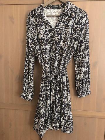 Zomer jurk flare dress gebloemd blauw L beschikbaar voor biedingen
