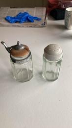 Oude peper zout stel van glas, Ophalen of Verzenden