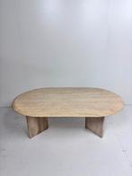 Vintage travertin salontafel, Ophalen, Gebruikt, 100 tot 150 cm, C