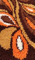 Vintage smyrna loper tafelkleed psychedelisch oranje 110x37, Ophalen of Verzenden, Gebruikt, Rechthoek