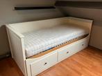 Hemnes (Ikea) bedbank uitschuifbaar 80x200 cm, Huis en Inrichting, Ophalen, Eenpersoons, Wit, Zo goed als nieuw