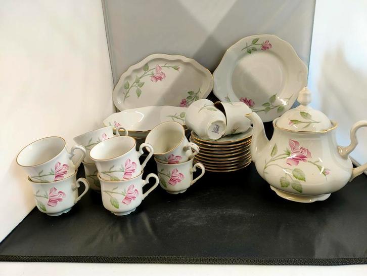 Compleet theeservies - 10 kop en schotels + meer!, Huis en Inrichting, Keuken | Servies, Zo goed als nieuw, Compleet servies, Overige stijlen