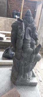 Uniek Ganesha Tuinbeeld van Zwart Lavasteen 105cm, Tuin en Terras, Tuinbeelden, Nieuw, Steen, Boeddhabeeld, Verzenden