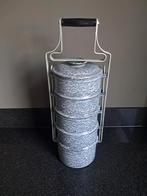 Mooie grijsgewolkte etensdrager 5pans., Ophalen of Verzenden