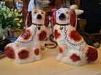 Antieke Porseleinen Spaniel Beeldjes, Antiek en Kunst, Ophalen of Verzenden