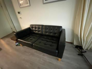 Zwarte leren bank 2 zits met hoten poten - afbeelding 7