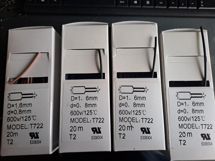 Krimpkous binnendiameter 0.8mm zwart/bruin, Watersport en Boten, Hengelsport | Karpervissen, Nieuw, Vislijn, Ophalen of Verzenden