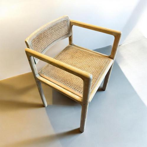 Mid century chair / wood cane webbing, Huis en Inrichting, Stoelen, Eén, Hout, Riet of Rotan, Bruin, Ophalen
