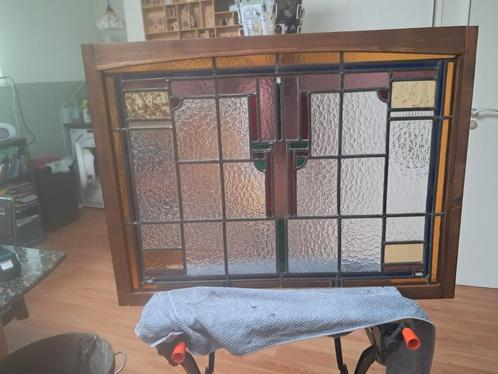 Prachtig glas-in-lood raam, Amsterdamse school, Antiek en Kunst, Antiek | Woonaccessoires, Ophalen