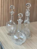 3 glazen Kristallen Karaffen water whiskey bruiloft kerst, Antiek en Kunst, Ophalen of Verzenden