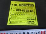 sticker f.10,- korting Rabobank NMB Bank Amro Bank ABN Bank, Verzamelen, Ophalen, Zo goed als nieuw, Bedrijf of Vereniging