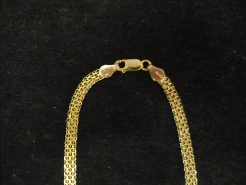 14 krt. 585 gouden gevlochten ketting nieuw 7.8 gram , Sieraden, Tassen en Uiterlijk, Kettingen, Nieuw, Goud, Goud, Ophalen of Verzenden