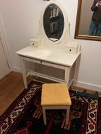 Brocante kaptafel en kruk wit, Ophalen, Zo goed als nieuw, 50 tot 100 cm, Minder dan 100 cm