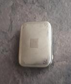 Oud Tabaksdoosje chroom 8.5x6x2.5 cm, Ophalen of Verzenden, Gebruikt, Tabaksdoos of Verpakking