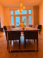 Mooie robuuste houten eettafel + 6 stoelen te koop, Huis en Inrichting, Ophalen, Zo goed als nieuw