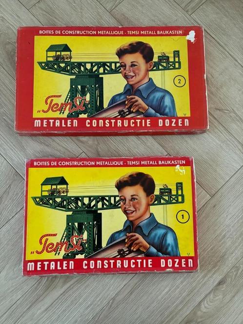 Temsi meccano metaalconstructie bouwdoos 1 + 2. Set, Antiek en Kunst, Antiek | Speelgoed, Ophalen of Verzenden