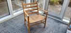 Vintage Hans Wegner loungefauteuil CH44 massief beuken, Ophalen, Gebruikt, Minder dan 75 cm, Deens design