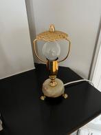 Vintage messing/ marmer lampje, Huis en Inrichting, Lampen | Tafellampen, Minder dan 50 cm, Gebruikt, Glas, Verzenden
