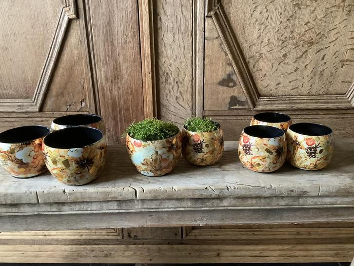 NIEUW set van 8 kleine Lammie metalen bloempotjes, Huis en Inrichting, Woonaccessoires | Vazen, Nieuw, Ophalen of Verzenden