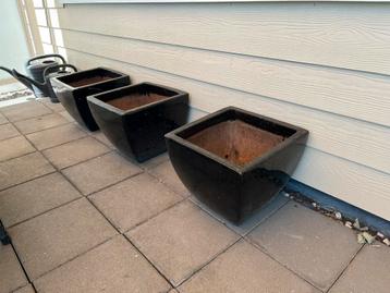 Aardewerk terras potten  beschikbaar voor biedingen