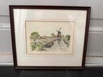 Litho Jos van Dijk, origineel 38/300, Antiek en Kunst, Ophalen