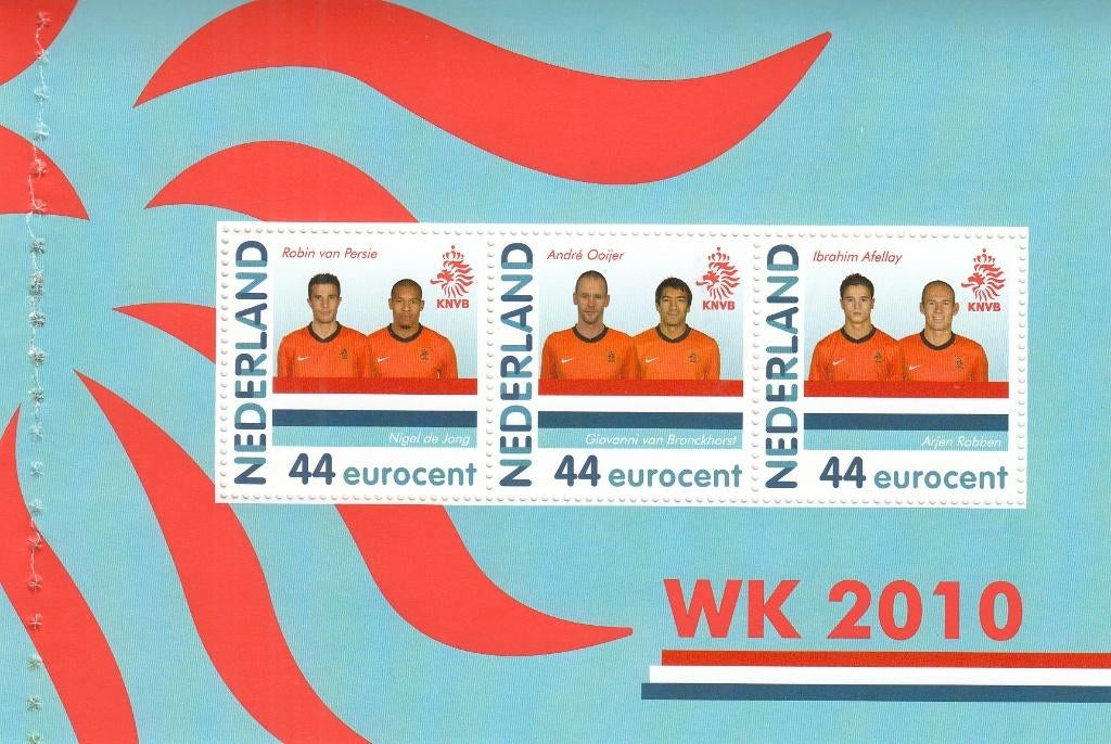 Nederland- 2010- Sport- Voetbal- 3 x WK 2010- Zuid-Afrika- P, Postzegels en Munten, Postzegels | Nederland, Postfris, Na 1940