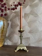 Vintage | Antieke messing kandelaar, Ophalen of Verzenden, Koper of Brons