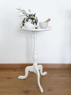 004 - Oud Plantentafeltje Bijzettafeltje Brocante, Minder dan 55 cm, Gebruikt, Rond, Brocante