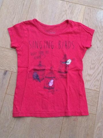 zgan zomers fuchsia shirt met vogels maat 110/116 beschikbaar voor biedingen