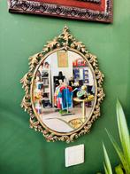 Antieke barok Spiegel met Gouden Ornamenten, Antiek en Kunst, Ophalen of Verzenden, Ovaal, 50 tot 100 cm, 100 tot 150 cm