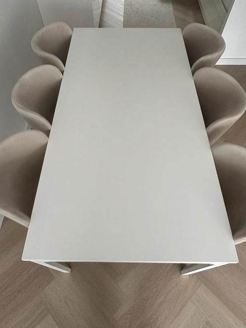 Uitschuifbare eettafel wit 180/240 cm, Huis en Inrichting, Tafels | Eettafels, Zo goed als nieuw, 50 tot 100 cm, Vijf personen of meer