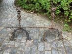 19e eeuw neo Gotische vuurbokken blikvangers 95 euro, Ophalen