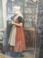 Antieke prent dienstmeisje van N van der Waay, Antiek en Kunst, Ophalen of Verzenden