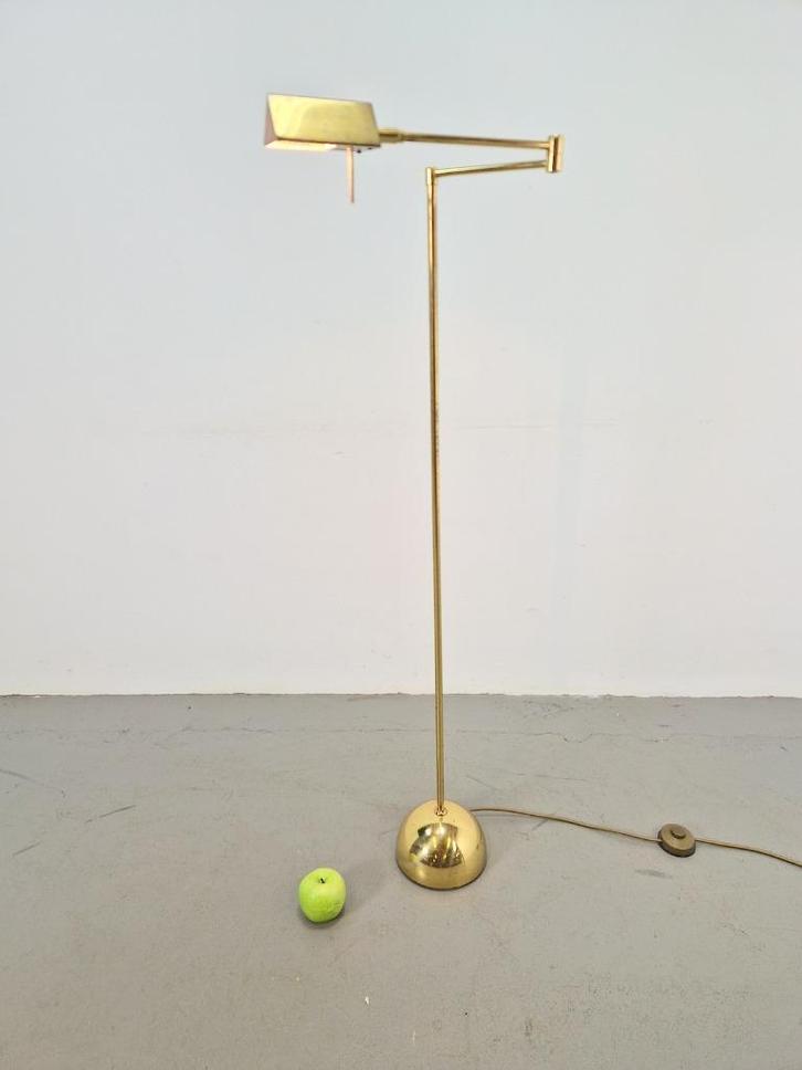 Regency Solken vloerlamp messing verstelbaar Germany ´70, Huis en Inrichting, Lampen | Vloerlampen, Gebruikt, 150 tot 200 cm, Metaal