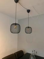 Lampen Ikea tafellamp zwart rond / lampekap creme  japandi, Ophalen of Verzenden, Zo goed als nieuw, Minder dan 50 cm