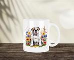 Engelse Bulldog Aquarel mok, Ophalen of Verzenden, Nieuw, Overige stijlen, Kop(pen) en/of Schotel(s)
