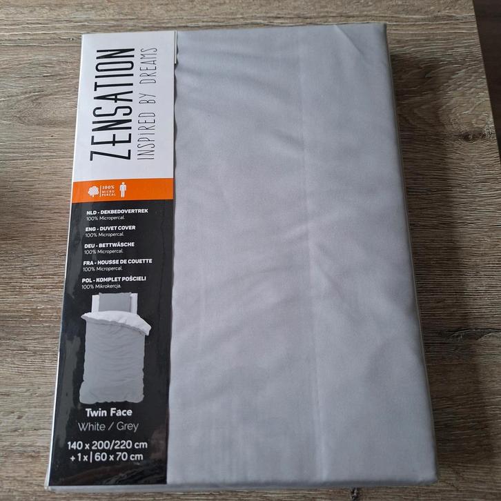 2 x 1 persoons dekbedovertrek, Huis en Inrichting, Slaapkamer | Beddengoed, Nieuw, Grijs, Ophalen of Verzenden