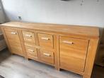Massief licht eiken dressoir 225x95x45, Huis en Inrichting, Ophalen, Eikenhout, Zo goed als nieuw, 200 cm of meer
