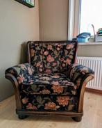 Comfortabele fauteuil met bloemenmotief, Huis en Inrichting, 75 tot 100 cm, 75 tot 100 cm, Zo goed als nieuw, Hout