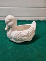 bloempot eend vintage wit aardewerk, Ophalen of Verzenden