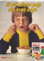 Retro reclame 1980 Kellogg's Cornflakes voetbal jongetje, Verzamelen, Ophalen of Verzenden