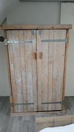 Stoere Steigerhouten Kledingkast, Ophalen, Gebruikt, 100 tot 150 cm, Met hangruimte