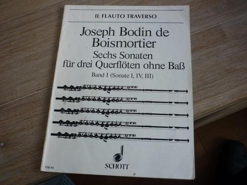 J. Bodin de Boismortier Sechs Sonaten für drei Querflöten, Muziek en Instrumenten, Bladmuziek, Gebruikt, Cello, Dwarsfluit of Piccolo